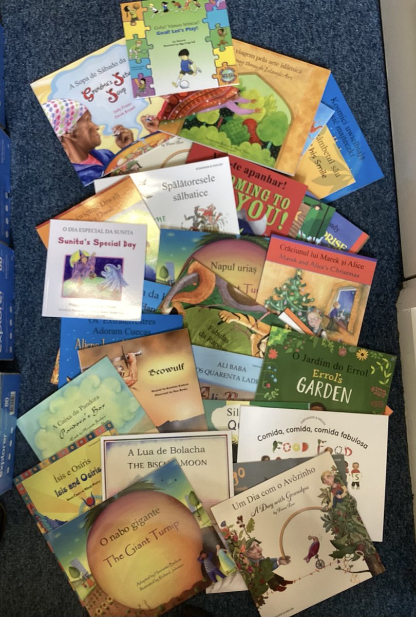 MLLAS_Jersey's tweet photo. Preparing bilingual book deliveries to Jersey primary schools to celebrate the launch of The Jersey Language Policy for Education one year ago @mantralingua #multilingualbooks #languagepolicy https://t.co/i4T1Ag2uTn