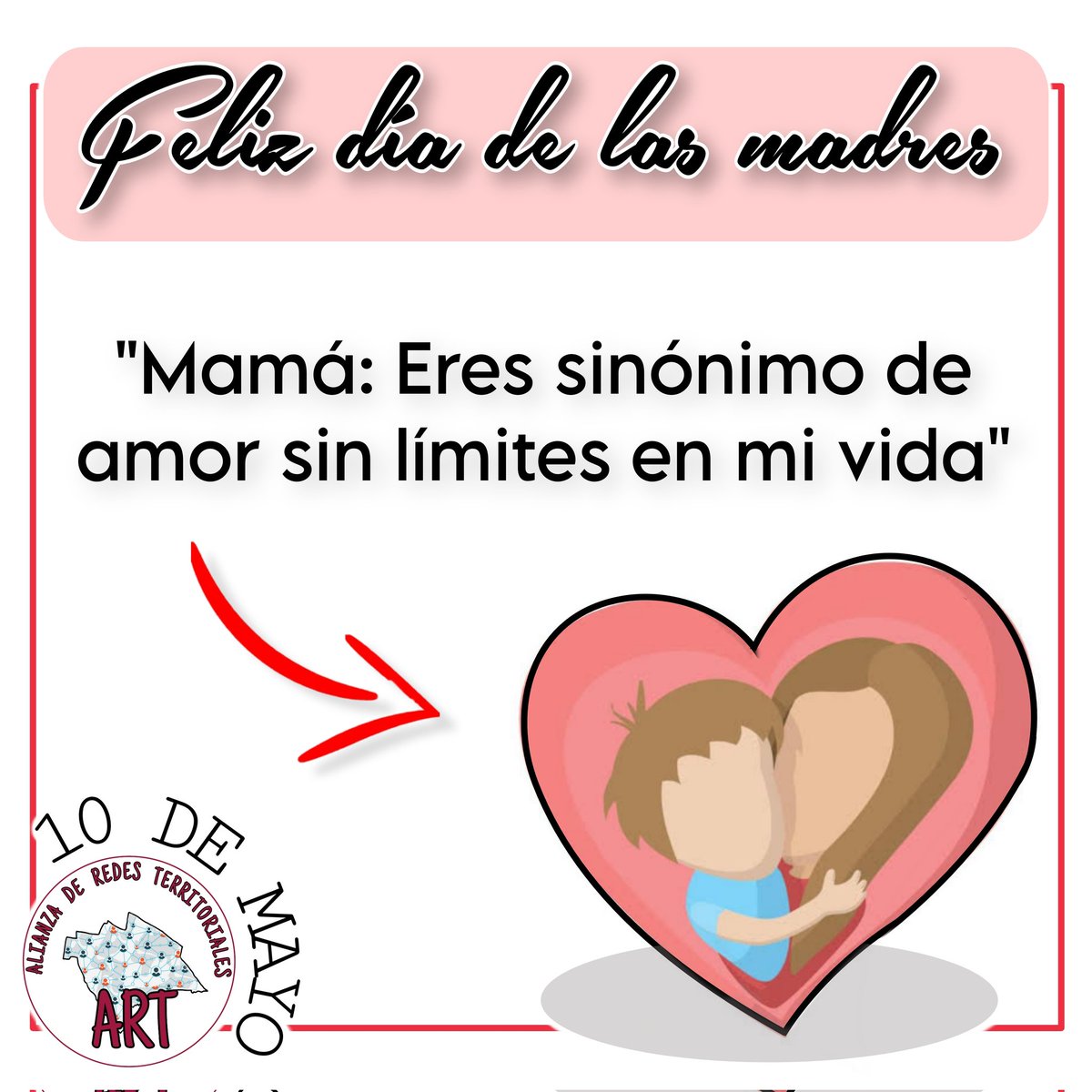 alianza_art's tweet photo. El equipo de Alianza de Redes Territoriales felicita a todas las madres en su día y un abrazo fuerte a las que se encuentran en el cielo 🤍 

Feliz día mamá 💞🤰 

#ART #10demayo #Felizdiamamá https://t.co/QK77HeT8kr