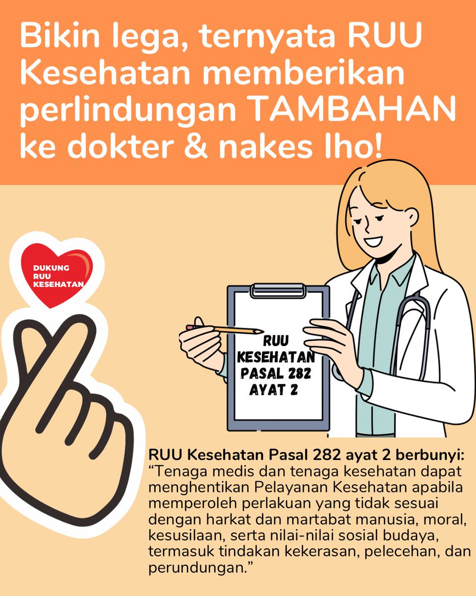 rasyeednur's tweet photo. @PBIDI Guys, jgn salah paham dlu ya sm RUU Kesehatan. Ini malah bw perlindungan hukum buat para dokter &amp; nakes, jd jgn takut lagi kena kasus2 gak jelas. Masyarakat akan merasa lebih nyaman dlm memanfaatkan layanan kesehatan. Dukung RUU Kesehatan #RUUKesehatanItuBaik #ManfaatRUUKesehatan https://t.co/01GJLf7Abk