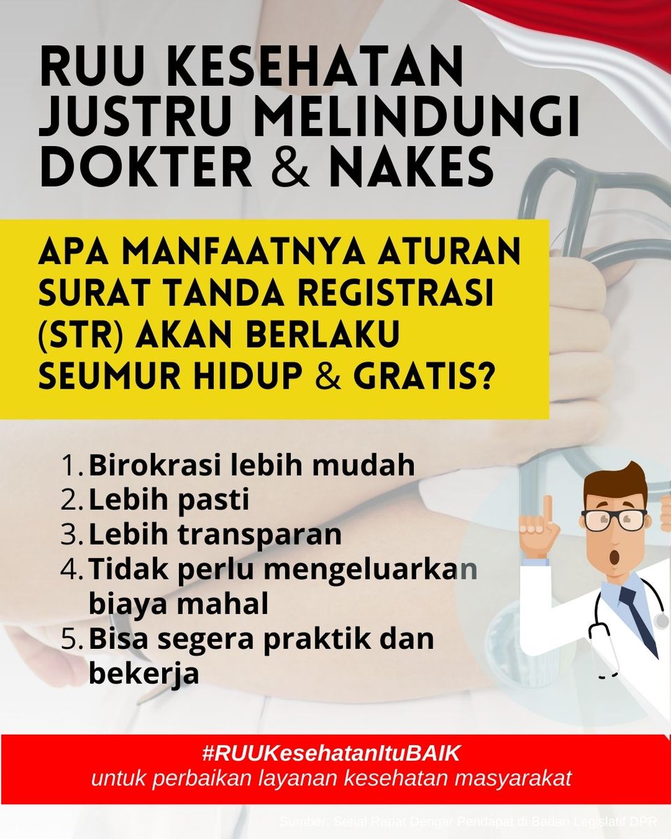 rasyeednur's tweet photo. @PBIDI Guys, jgn salah paham dlu ya sm RUU Kesehatan. Ini malah bw perlindungan hukum buat para dokter &amp; nakes, jd jgn takut lagi kena kasus2 gak jelas. Masyarakat akan merasa lebih nyaman dlm memanfaatkan layanan kesehatan. Dukung RUU Kesehatan #RUUKesehatanItuBaik #ManfaatRUUKesehatan https://t.co/01GJLf7Abk
