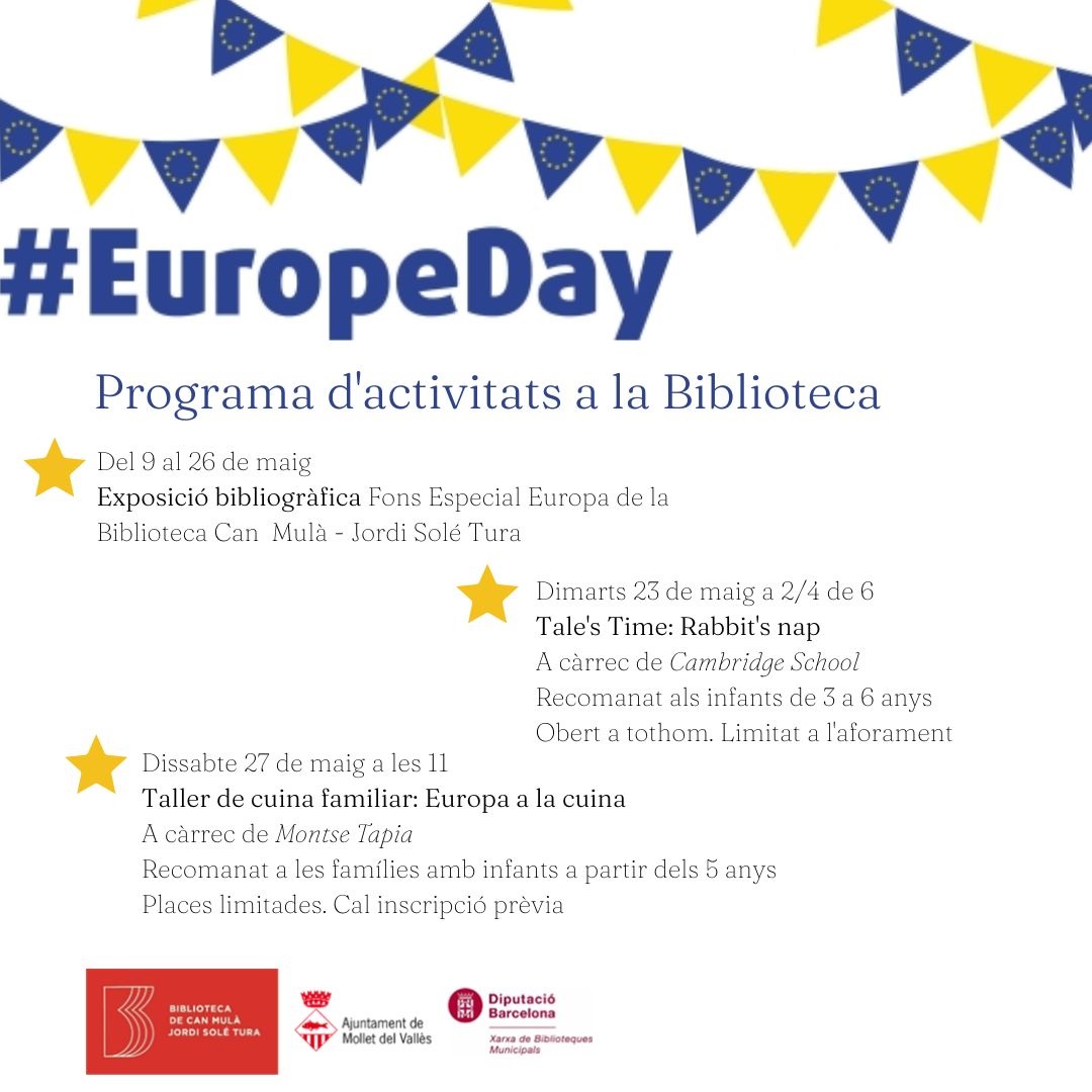A la biblioteca celebrem el Dia d'Europa #EuropeDay2023 🇪🇺 #totesfembiblioteca <a href="/ajmollet/">Ajuntament de Mollet del Vallès</a>