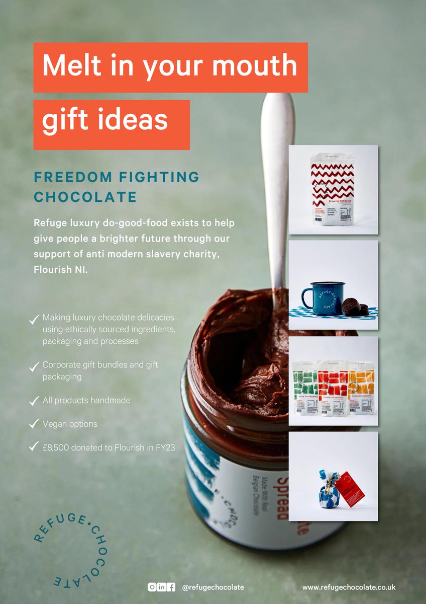 socentni's tweet photo. *Member Shout-out*
Thinking of how social enterprise and corporate gifting with purpose converge?
Come see what treats Refuge Chocolate have on offer 🍫☕️!
➡️https://t.co/kD27Ia9XE1
#socialenterprise #buysocial #giftswithpurpose #profitswithpurpose #corporategifting https://t.co/1ljVf9pHch