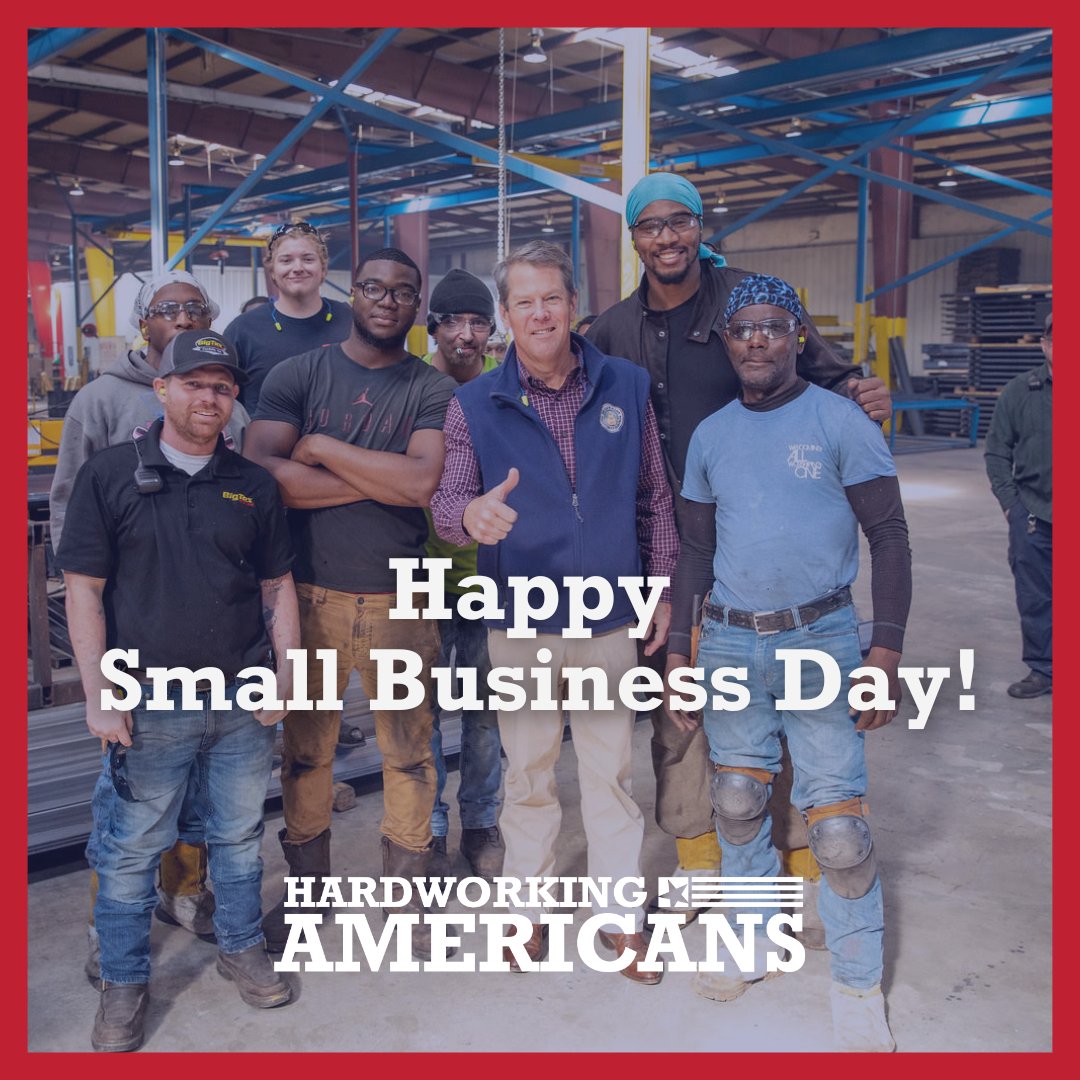 On #SmallBusinessDay, we celebrate the hardworking small business owners & entrepreneurs who create jobs and opportunities across the entire country.

@BrianKempGA stands with them, and we’re going to support candidates who stand with them, too! 

#HardworkingAmericans #gapol