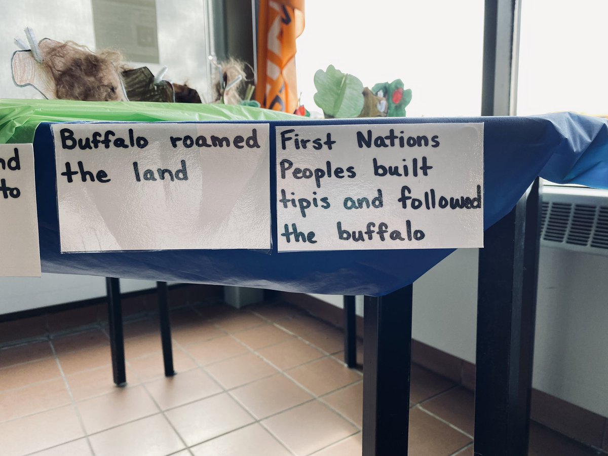 lorwayk's tweet photo. Our interactive timeline has had some more action! The kids are noticing that the tipis are following the herds of Buffalo and now some of our Buffalo have gone missing! #inquirybasedlearning #FNIM @FelixMarchandEC @SRCE_NS https://t.co/1IB0ZA296A