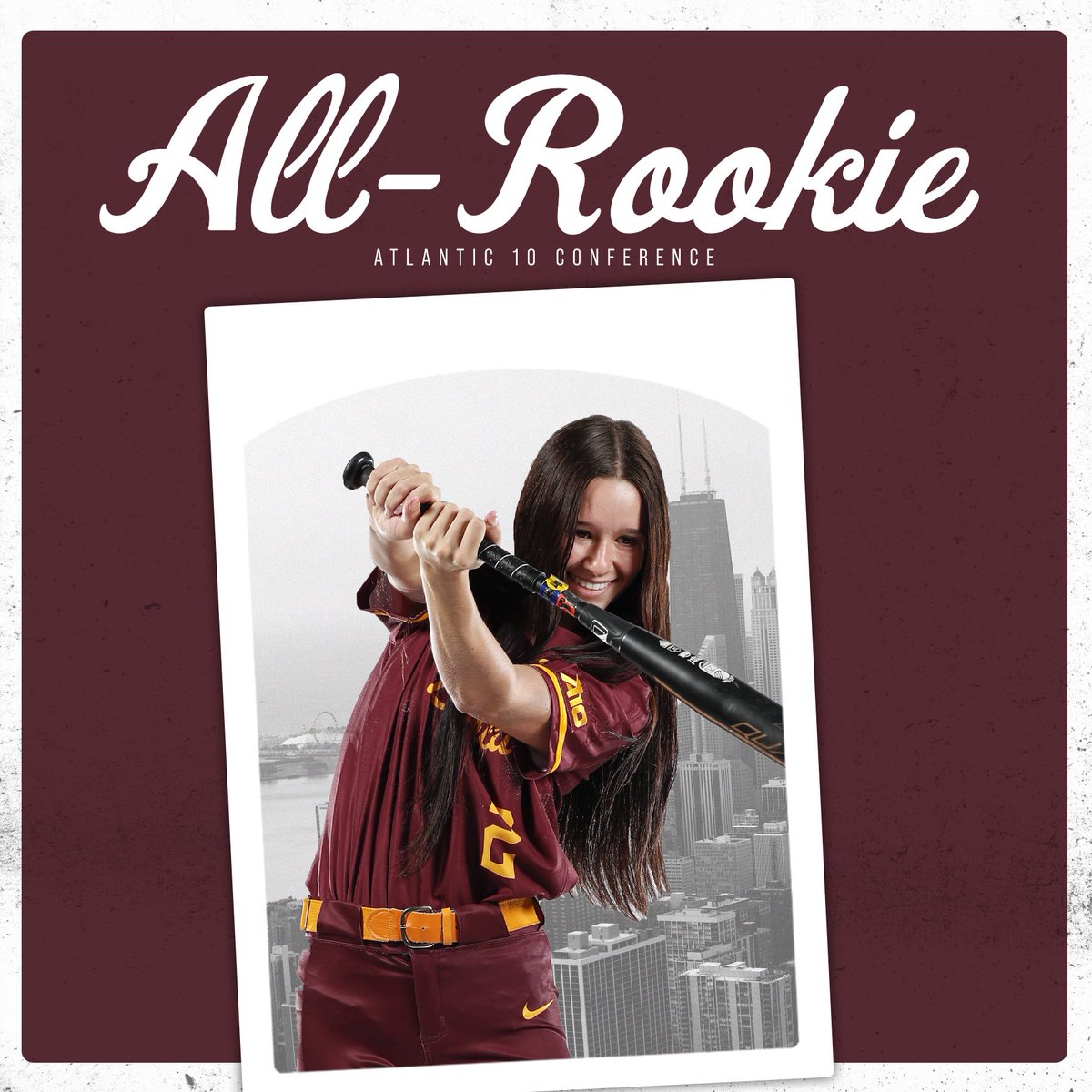 Let's hear it for our All-Rookie, <a href="/SierraSass2022/">Sierra</a>‼️

In A-10 play, Sass was second on Loyola hitting .340. She finished the year with 23 hits, including a double at UIW.

📰➡️ bit.ly/3VPfpom
