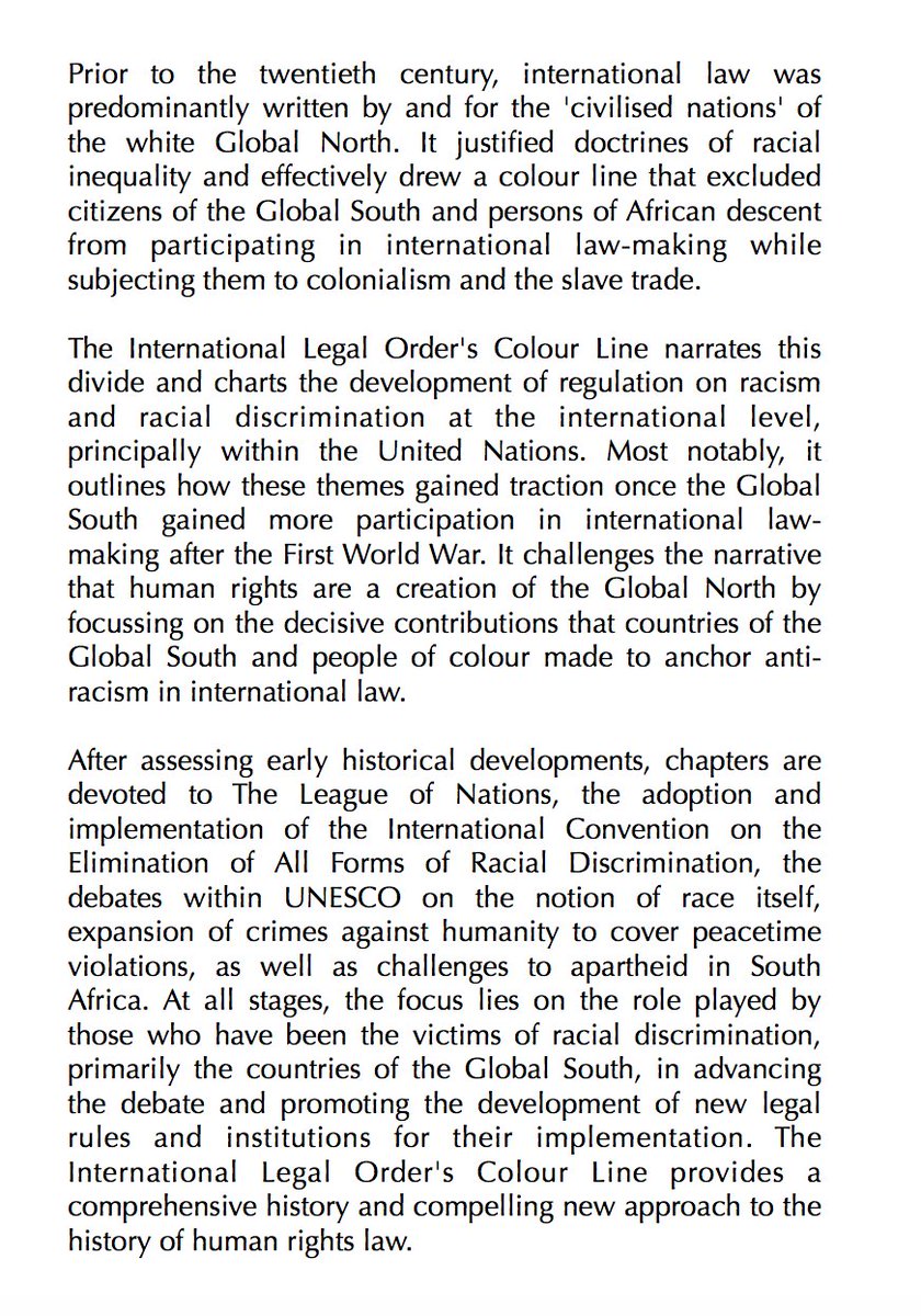 William A. Schabas - The International Legal Order's Colour Line

Racism, Racial Discrimination, and the Making of International Law

À paraître en septembre aux Oxford UP