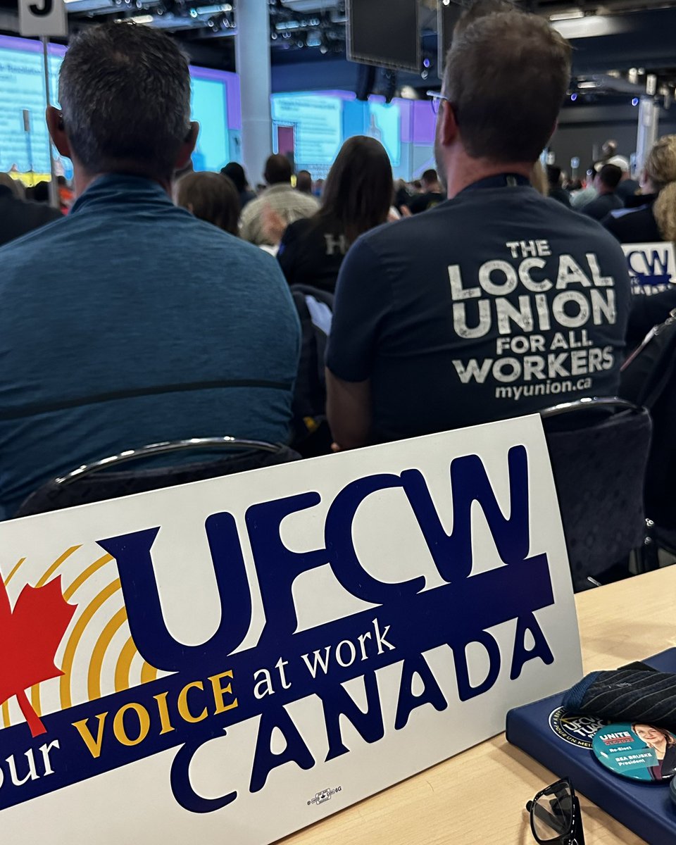 UFCW175633's tweet photo. Good morning from day three at the @CanadianLabour 2023 Convention. This morning we’re discussing priorities when it comes to the Care Economy: care work is valuable – without it, communities fall apart.

#clc2023 #canlab #ufcw175633 #ufcw #careeconomy #frontlinehealthcare https://t.co/HuZvVI0Eh0