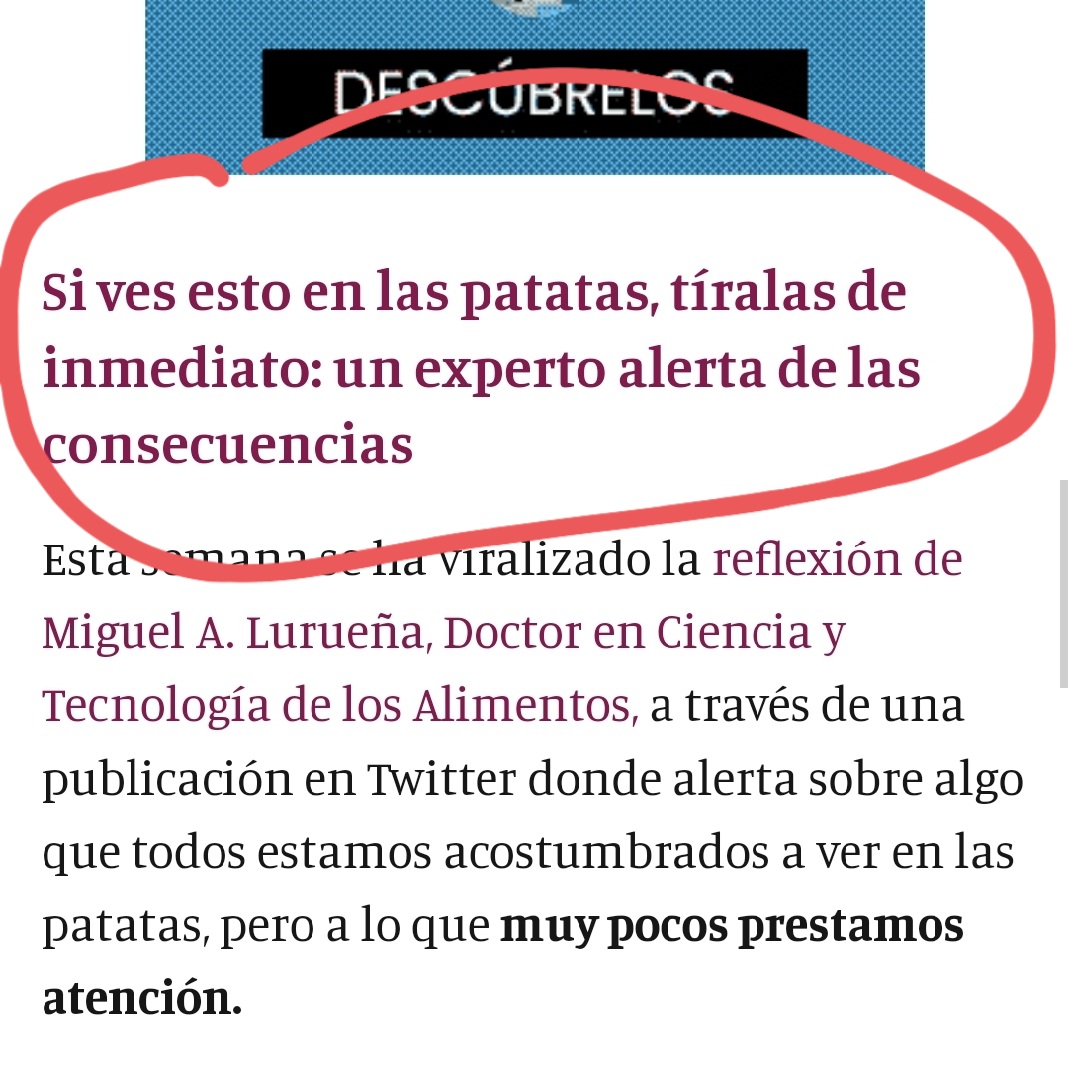 gominolasdpetro's tweet photo. No es un aviso urgente ni hay por qué tirar las patatas. Nunca he dicho tal cosa. No se dice en el hilo
https://t.co/skfZjwdfnN
 ni tampoco en su artículo. Ruego @opiniondemalaga que modifiquen esos titulares o que no utilicen mi nombre ni mi trabajo para justificarlos. Gracias https://t.co/Z3RAh0Ow6E