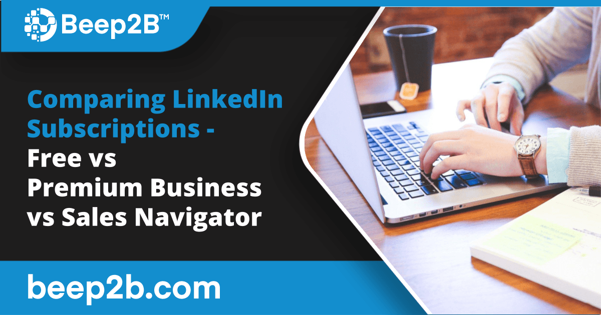 B2Beep's tweet photo. What value do paid LinkedIn subscriptions add? Check out our guide: https://t.co/WW80QjOGZ8 https://t.co/sLacFUt6uu