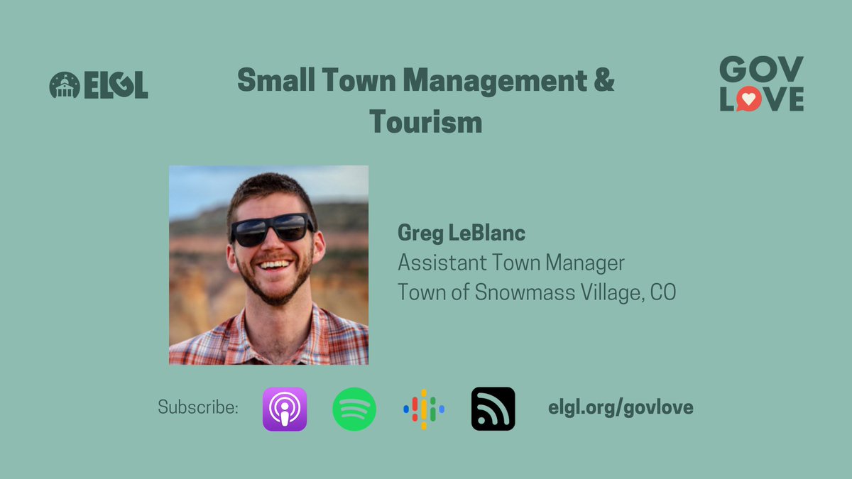 Lets talk <a href="/TownofSnowmass/">TOSV</a>! Greg LeBlanc joined the pod to talk about the transition to becoming an Assistant Town Manager, working in a resort community, and how tourism impacts the work of #localgov 

🎧: elgl.org/podcast-small-…