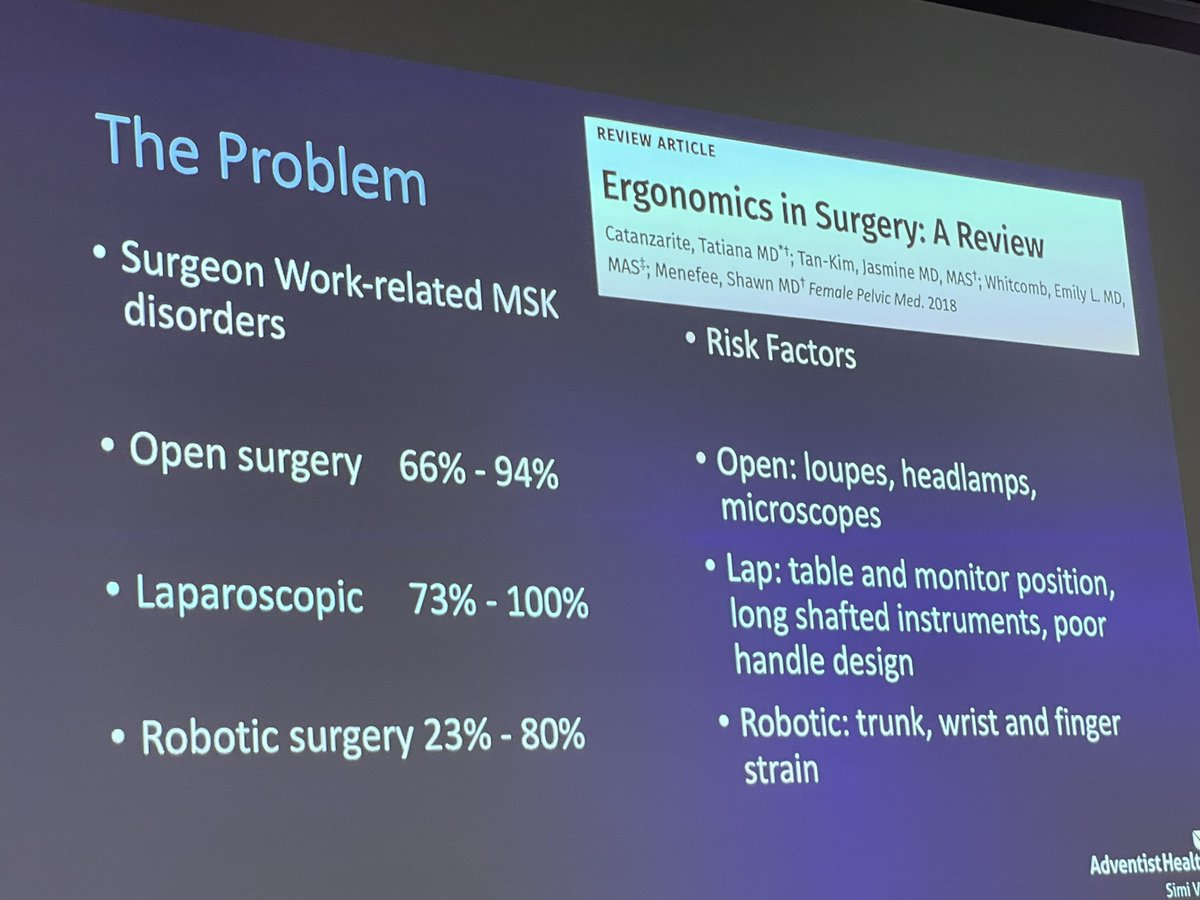 Surgical ergonomics is super important and yet most surgeons don’t make the changes to help reduce occupational injury. @AndreaPakula ‘s talk helps educate us. Did you know? Women surgeons and laparoscopic surgeons have the most injuries! @IHC_hernia #IHC2023