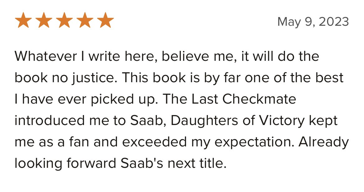 GabriellaSaab_'s tweet photo. Readers, your support means absolutely everything 🥹😭🥰
Looking for your next #historicalfiction read? #TheLastCheckmate and #DaughtersofVictory are available wherever books, ebooks, and audiobooks are sold!
♟️TLC: https://t.co/7b1Ah67jp9
❤️🔥DOV: https://t.co/GTLh8l20B5 https://t.co/IloXaVZDVj