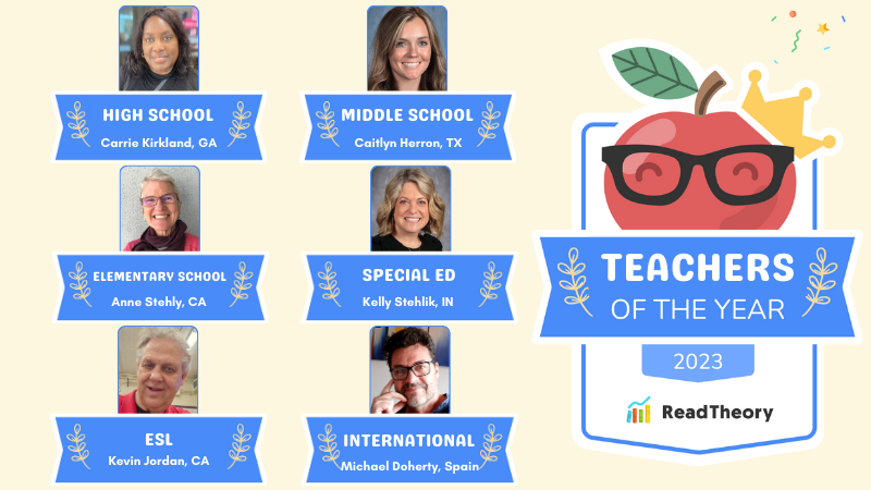 ReadTheory's tweet photo. Congrats to these exceptional Teachers of The Year 🍎
#TeacherAppreciationWeek 

Thank you all for your impressive nominations spanning 31 countries 🌎

Read more about these inspiring educators on @yahoolife : https://t.co/WAFl2XGqx3 https://t.co/MqynYyw0vp