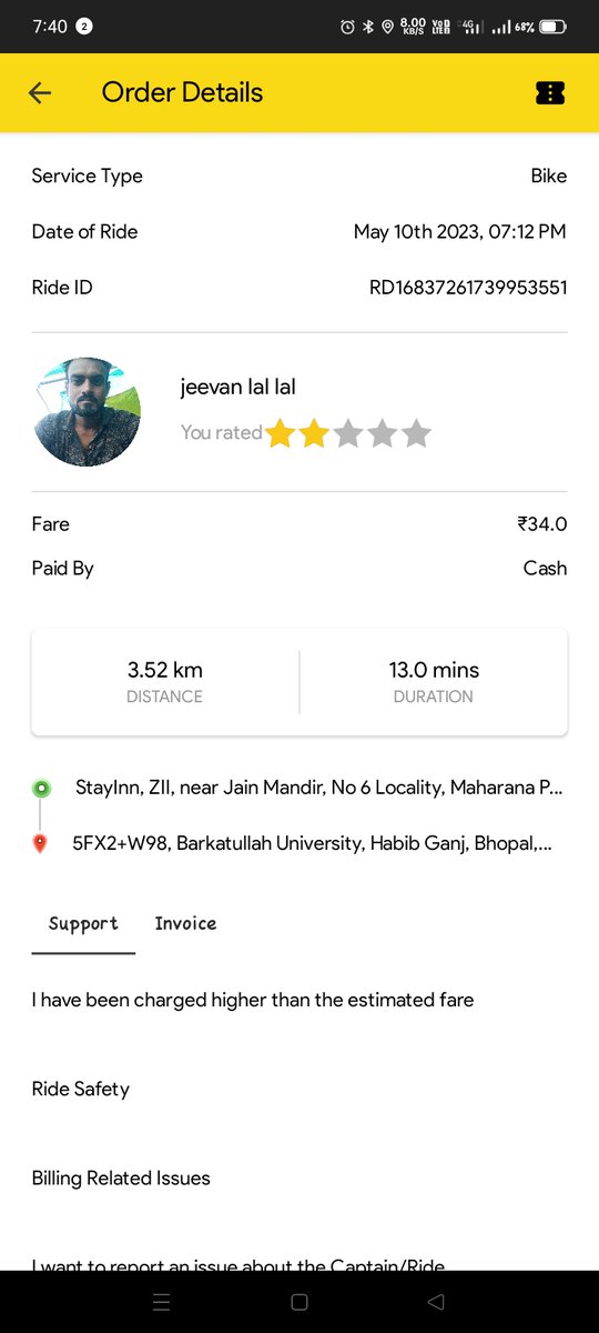 Amitsingh0823's tweet photo. @RapidoCares Misbehaving, high speed, using bad word , asking for over price , no safety for passenger , didn’t stop on speed breaker , trying to do brake without any need .Not at all safe for girls. https://t.co/p5lrqc1htv