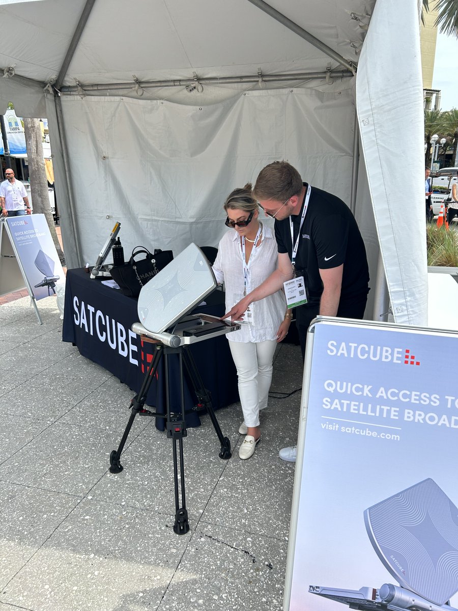 Satcubeterminal's tweet photo. Lots of activity this week at Satcube's #SOFWeek booth (#SP407)! @GlobalSOF  #Ku #flatpanel #satellitecommunication https://t.co/R80TIYEryO