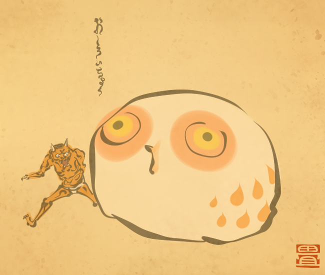 「鳥の妖怪⑳」|花日和 畳のイラスト