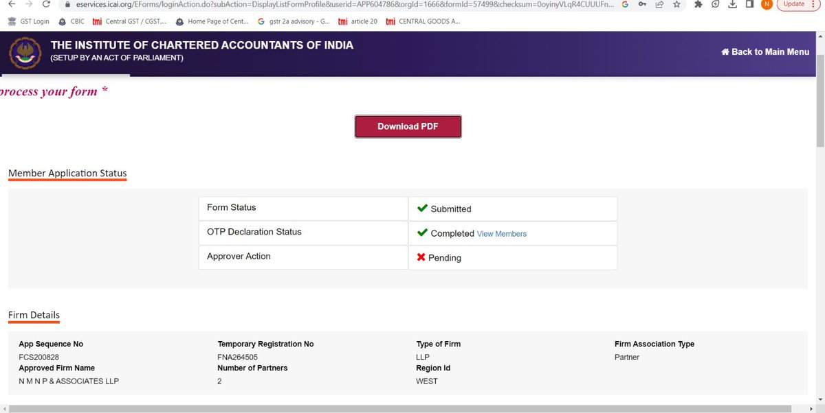 nrnpujar's tweet photo. Applied for firm registration in Form 18 on 15.03.2023. It’s more than 55 days and no action is taken yet by the approver. No appropriate response from Help Desk even after 3 queries raised. No reply to the mail sent to WIRC. Pls help

@theicai @wirc_icai @PuneICAI https://t.co/SvmiFtMK5B