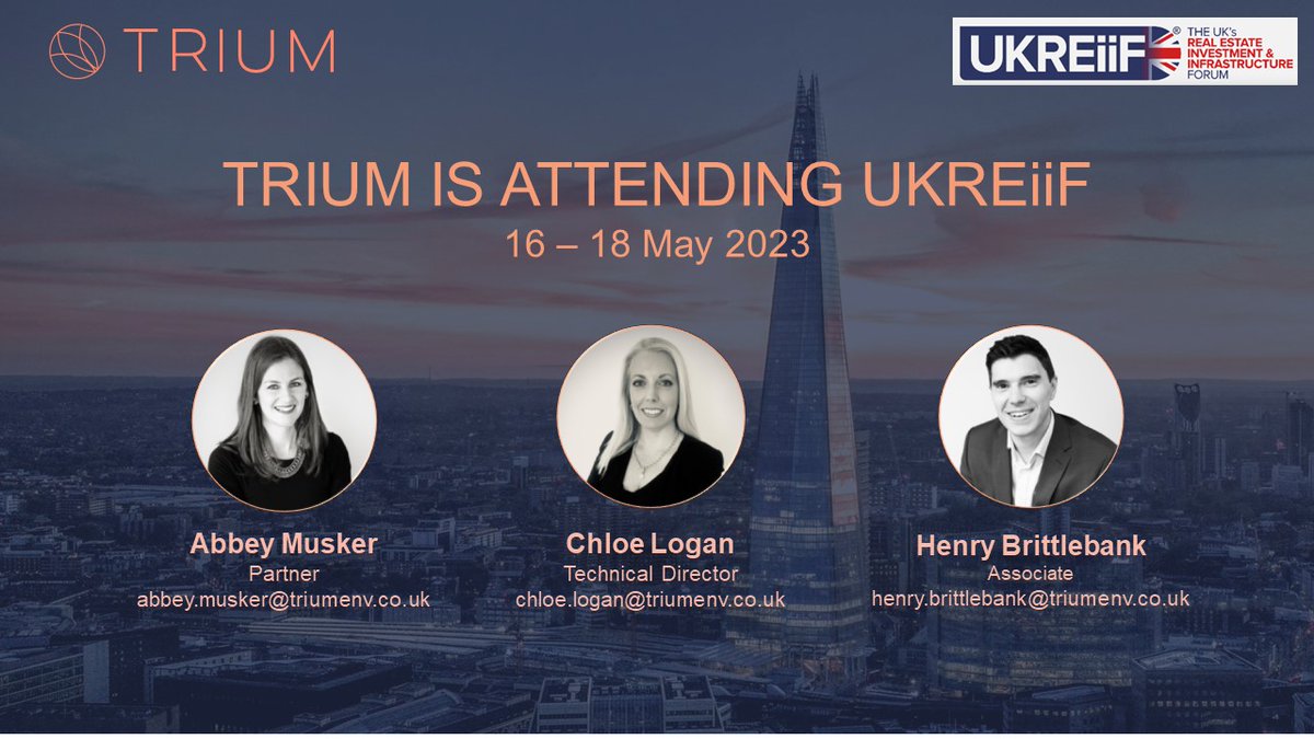 Trium are excited to be attending <a href="/UKREiiF/">UKREiiF</a> in Leeds next week from 16th to 18th May.

Please get in touch if you would like to catch up, we look forward to seeing everyone there!

 #EIA #Trium #UKREiiF2023 #UKREiiF #EnvironmentalConsulting #UrbanRegeneration
