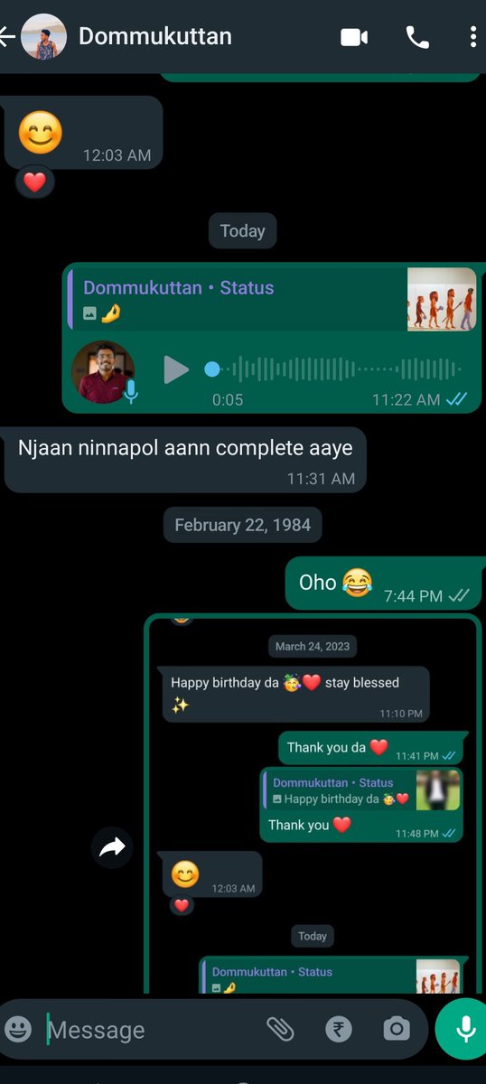 JivaOf's tweet photo. Guess I just did a time travel to Feb 22, 1984 along with @DG58906799 on @WhatsApp . Seriously guys???
#whatsappglitch #whatsappbug #WhatsApp https://t.co/LBPdQtGsWq