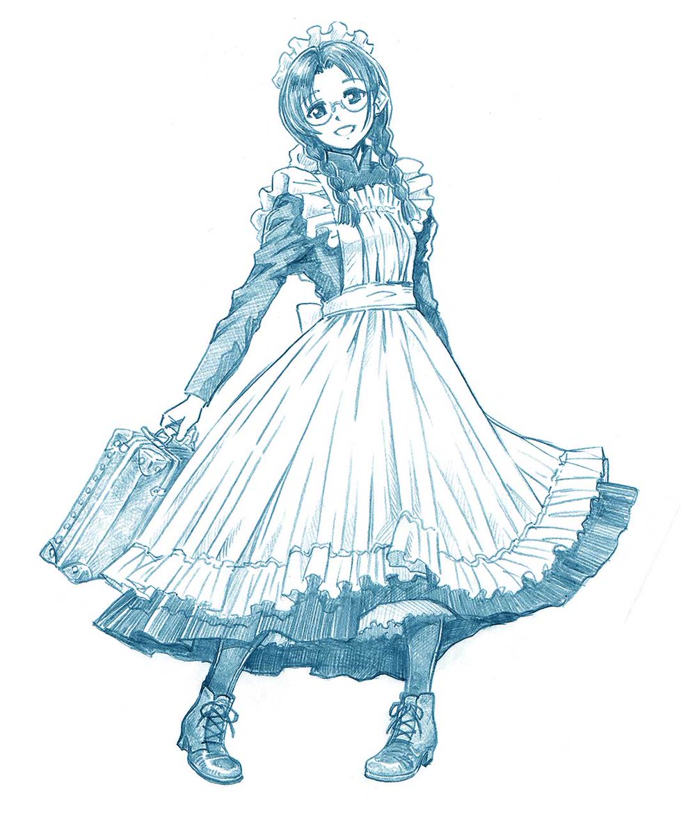「ロングメイドはいいぞ モデルは絹さん  #メイドの日」|bbbのイラスト
