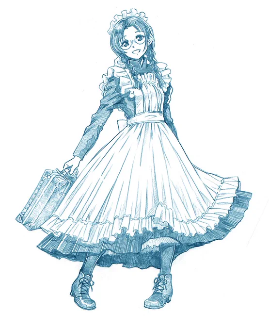 ロングメイドはいいぞ モデルは絹さん  #メイドの日