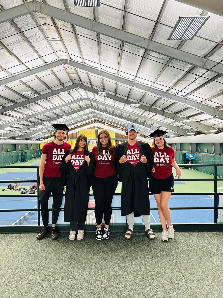 IUTennisCenter's tweet photo. Adding more pitch-fork shaped holes to our hearts but sending them off with good memories and new friendships. Congratulations, class of 2023. You’ll always be home when you visit. We are very proud of you. - ALL DAY 🎓❤️🤍 #2023 https://t.co/JHLbJJ06lj