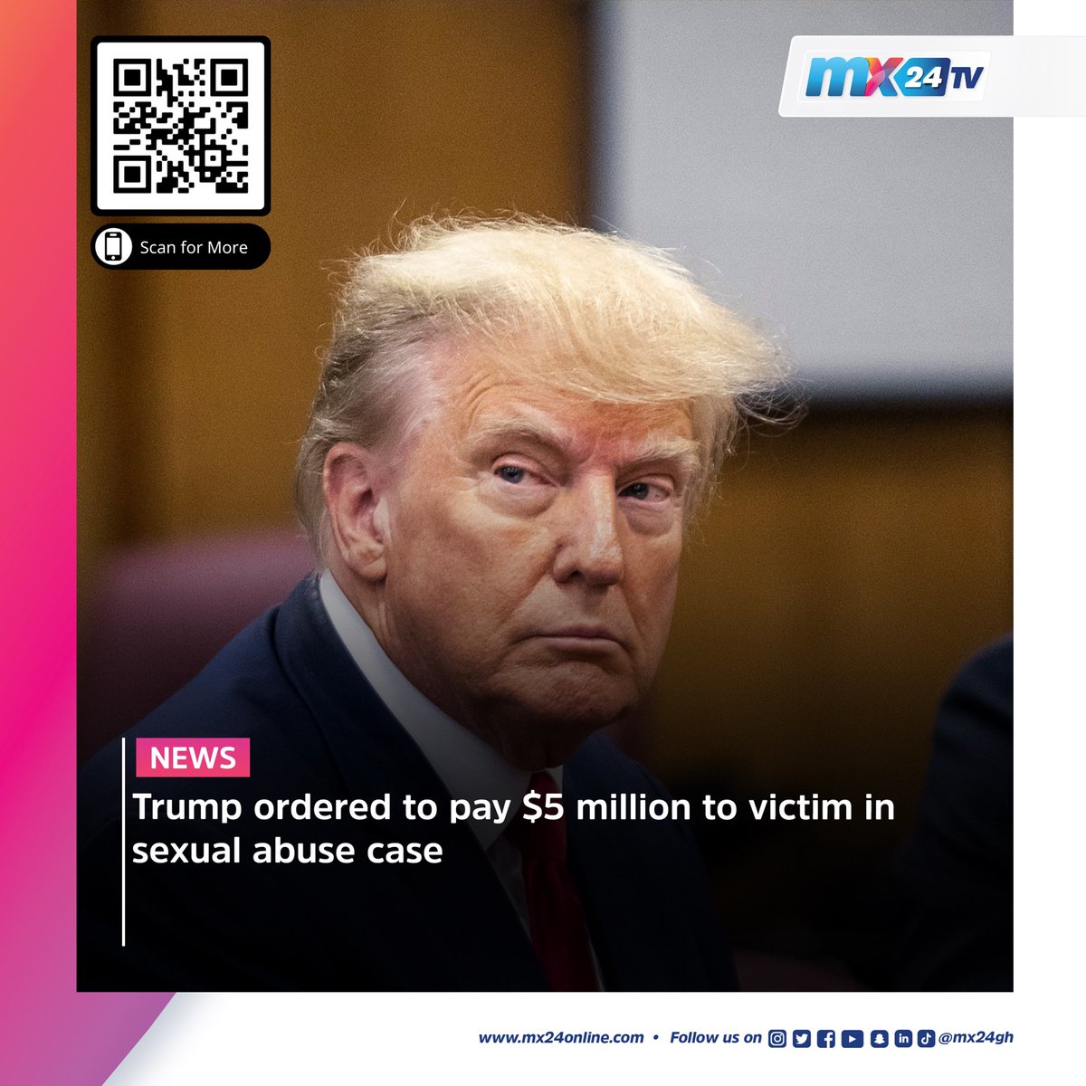 mx24gh's tweet photo. #mx24gh #funfearlessfactual #mx24news #TFHO #MothersDaywithMX24 #WalkwithMom #DominicFobih #Marriage #KiDi #Liver #ILied #DNA #Baby #UK #Trump #SexualAbuse #JeanCarroll #GoldmanSachs https://t.co/mfHjPZWB5x