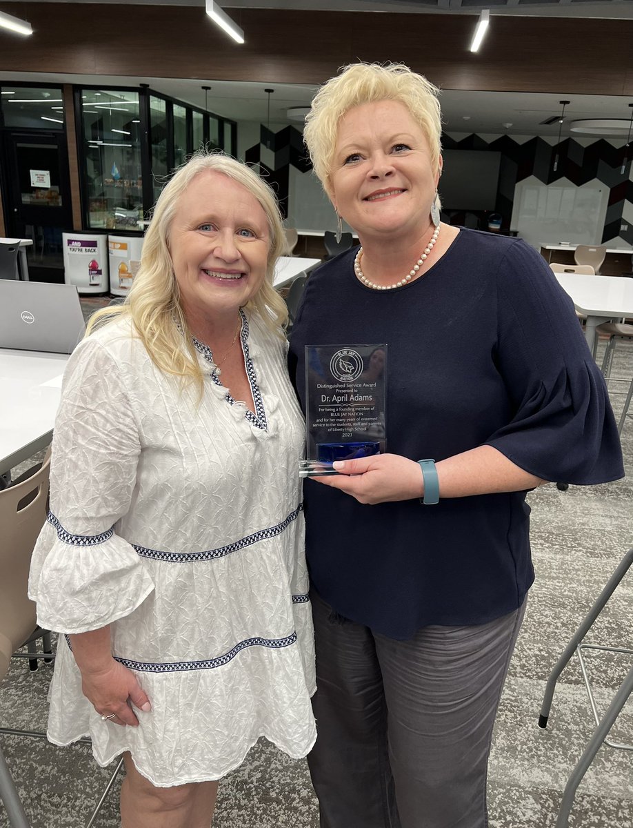 It was an honor to celebrate <a href="/AAdamsEML/">Dr. April Adams</a> at a reception this week. She has lead LHS &amp; BJN with professionalism, excellence and grace. I’ve learned much about listening well, optimism, and encouraging others from her. All the best, April! <a href="/LHSJAYS/">Liberty High School</a> <a href="/LIBERTYSCHOOLS/">LPS53</a> <a href="/Blue_Jay_Nation/">BlueJayNation</a>