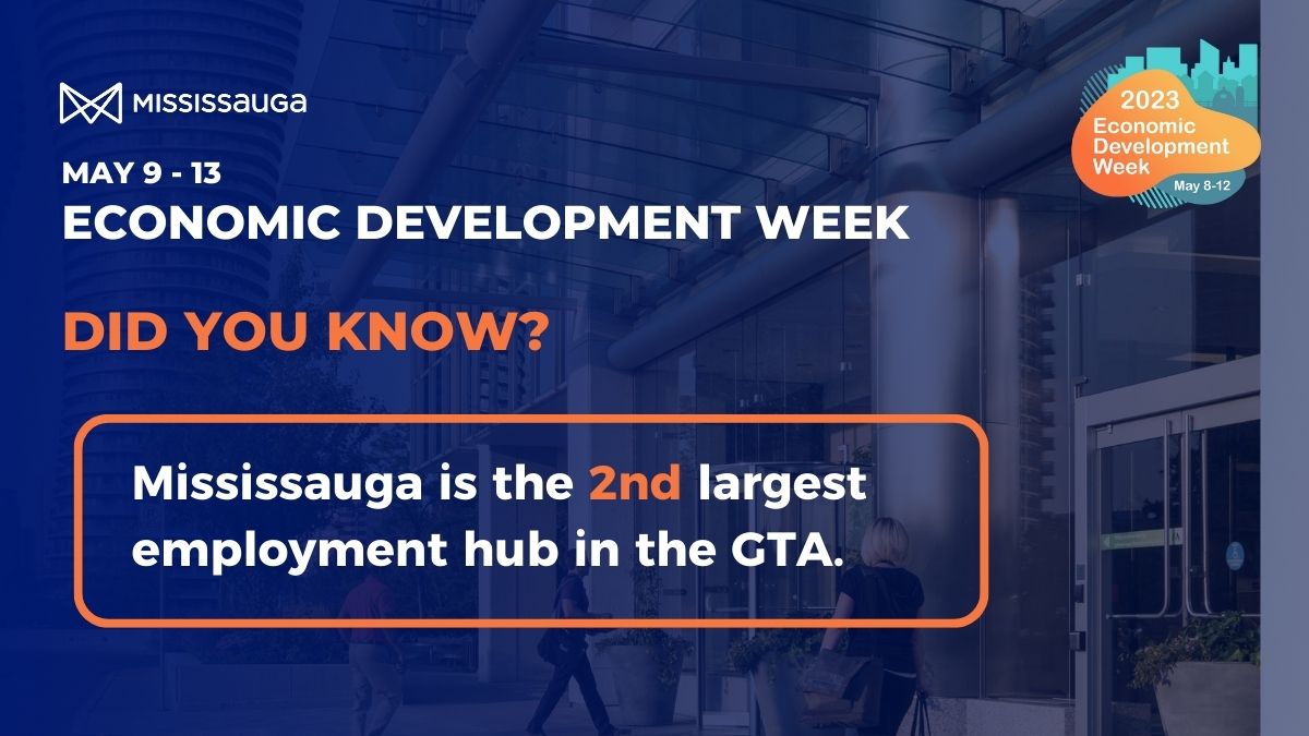 MississaugaEDD's tweet image. #EcoDevWeek! Did you know that Mississauga is the 2nd largest employment hub in the GTA with nearly half a million jobs, and we are quickly outpacing other cities thanks to our highly skilled and diverse labourforce. Learn more: bit.ly/3nMlhCc