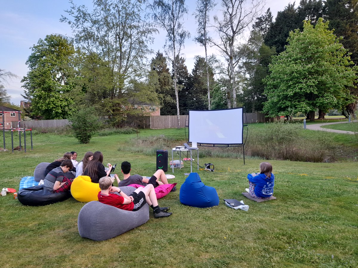 The boarders gathered for an open air screening of the Coronation Concert on Sunday. #SherfieldBoarding
