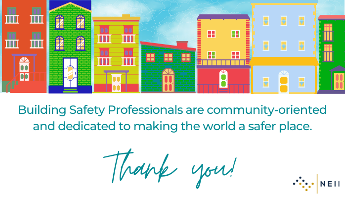 NEII_Tweets's tweet photo. Building safety professionals provide guidance & advice to architects, engineers & contractors to help them bring building projects to life while ensuring safety. They help keep buildings safe by conducting inspections and adopting the latest building codes. #buildingsafetyweek https://t.co/Z5IosRg2g0
