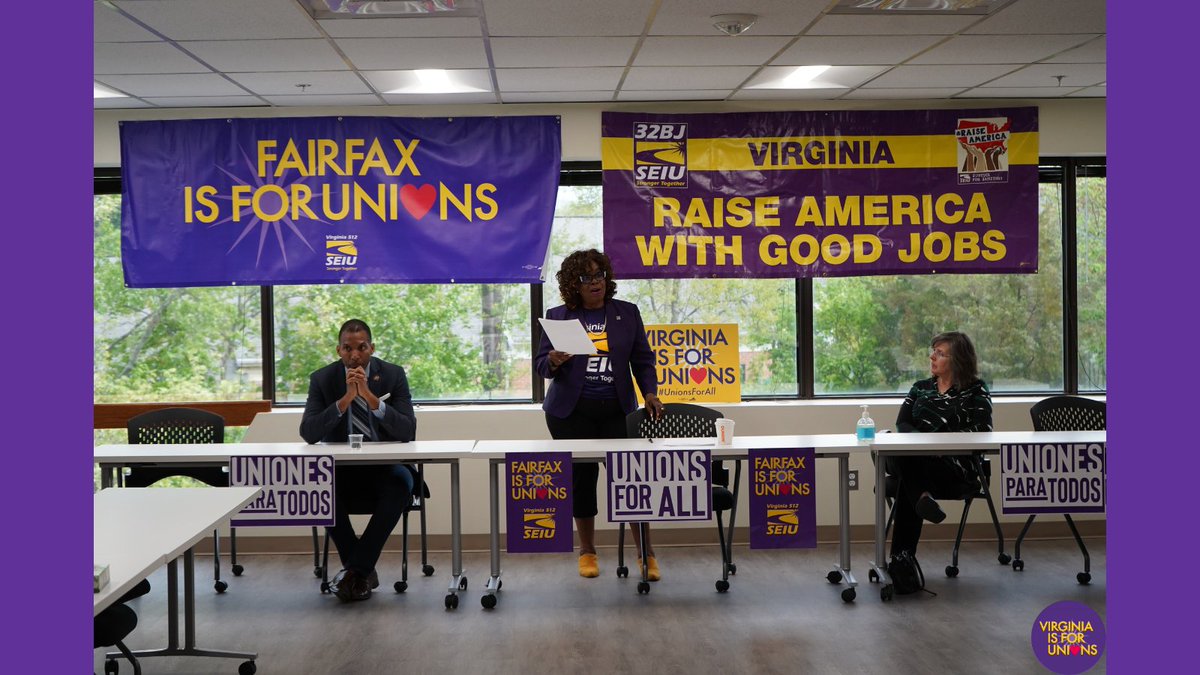'We are county employees, janitors, airport service workers, security officers, and home care workers fighting to make Virginia a better place for our families and future.' - Tammie Wondong, Fairfax County Worker &
@SEIUVA512
Member #FairfaxIsForUnions #VirginiaIsForUnions