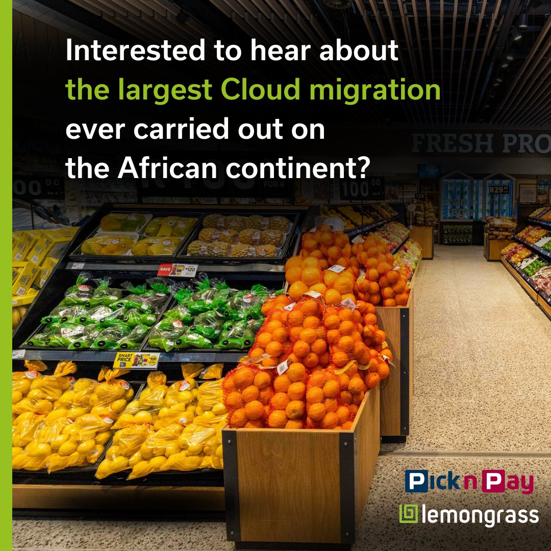 LemongrassCloud's tweet photo. The sheer magnitude of @PicknPay's ambitious SAP on Cloud strategy required a partner to deliver the migration like clockwork. In stepped Lemongrass.
Learn more via @TechnologyMagBC- https://t.co/GLLcQDL6mC
#SAPonCloud #CloudMigration #PicknPay https://t.co/SMkyqN34rb