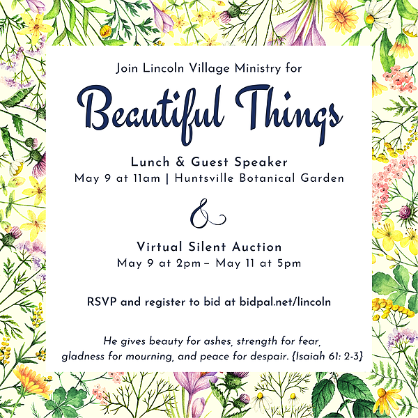 LVMinistry's tweet photo. Beautiful Things 23 Silent Auction is NOW LIVE! Go to https://t.co/aC5k0lgNEU to get your bids in today. Bidding ends Thursday, 5/11, at 5:00 pm!

#LVPC #LincolnVillage #BeautifulThings #SilentAuction #BidNow https://t.co/E9YcOto2op