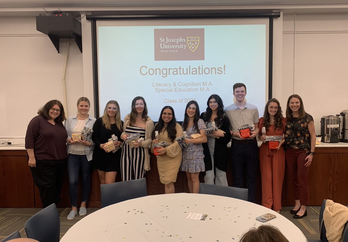 StJoesNYalumni's tweet photo. Congratulations to our Literacy &amp; Cognition M.A. and our Special Education M.A. students on graduating this 2023! We are so excited to celebrate all your accomplishments at commencement. 

#SJNYalumni #SJNYgrad #SJNY https://t.co/6VwO5oEpFz