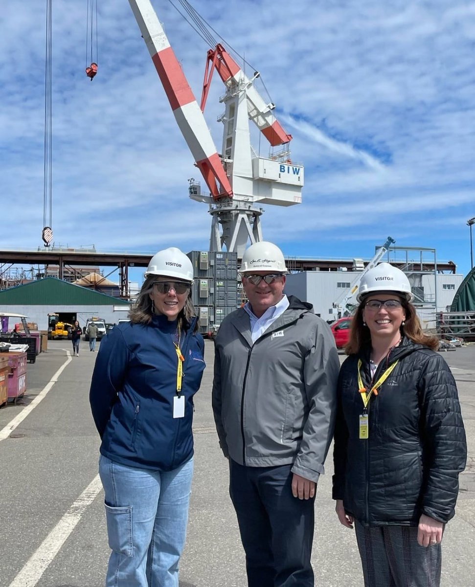 MaineChamber's tweet photo. Thank you, @GDBIW, for welcoming our president, Julia Munsey, to the shipyard last week!
You are critical to Maine’s economy and workforce and to our nation’s security, and we take great pride in your membership.
#bathbuiltisbestbuilt #generaldynamics https://t.co/bznUcwiYSF
