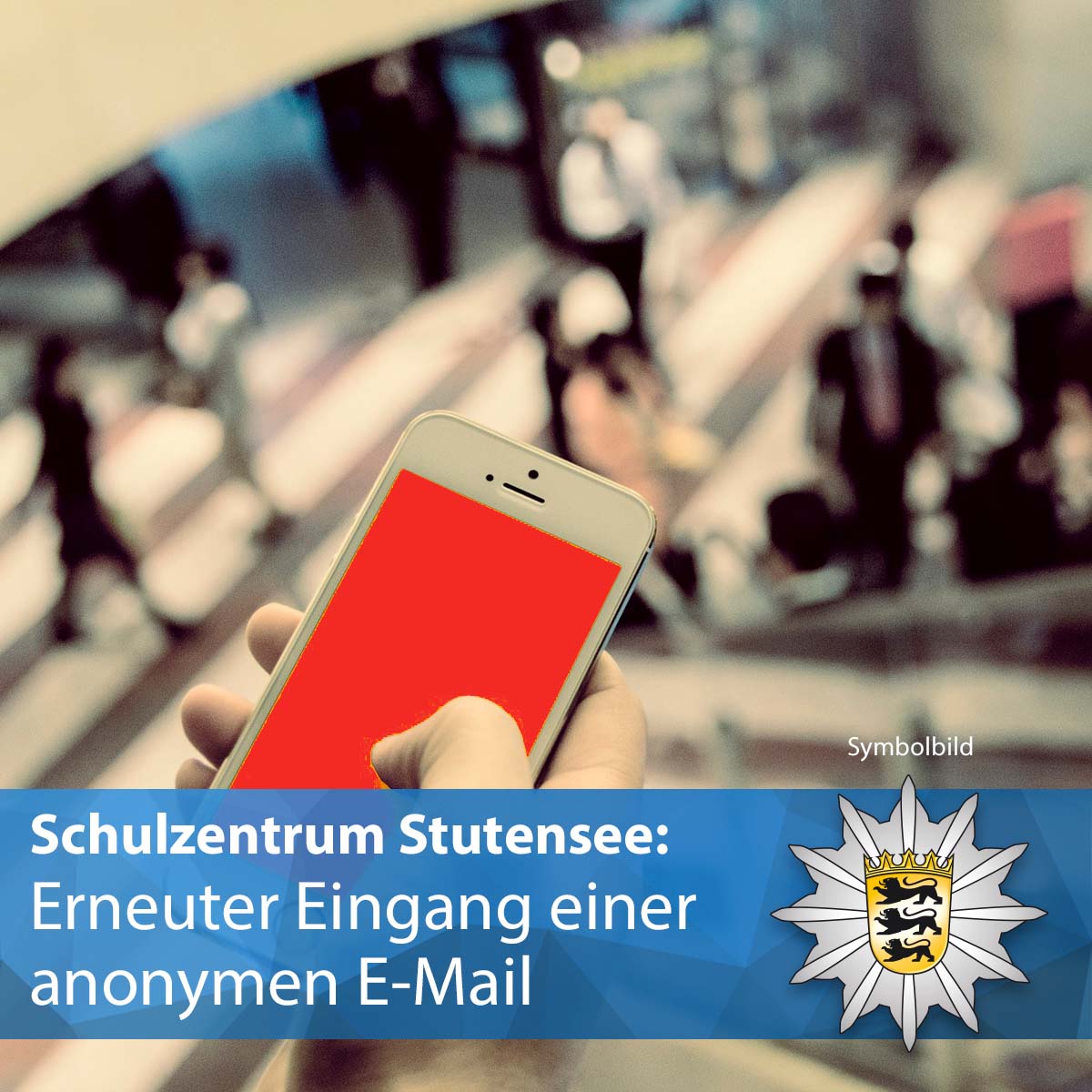 Polizei_KA's tweet photo. Erneuter Eingang einer anonymen E-Mail beim #Schulzentrum #Stutensee. #Ermittlungen zur Urheberschaft wurden aufgenommen. Dem oder der Verantwortlichen drohen strafrechtlichen Konsequenzen und zivilrechtliche Forderungen. Zur PM: https://t.co/Gc1m8dFbIn
Eure #Polizei #Karlsruhe https://t.co/tJOQRsRUFQ
