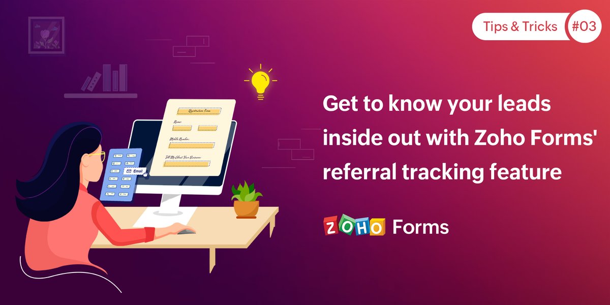 ZohoForms's tweet image. Are you looking to make informed decisions about your #marketing strategy and improve your lead generation efforts? Zoho Forms' referral tracking features can help you track the sources of your leads. 

Check out now: zurl.co/gJI0 

#referraltracking #UTMtracking