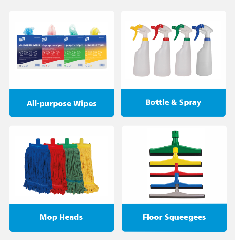 HowcroftGroup's tweet photo. Colour Coding Is Key To Hygiene!

Based on industry best practice, many cleaning products are colour coded for use in designated areas.  This is important to prevent cross-contamination of cleaning areas.  At #HowcroftGroup we have a full range of colour coded cleaning products https://t.co/pIoSfLcTYG