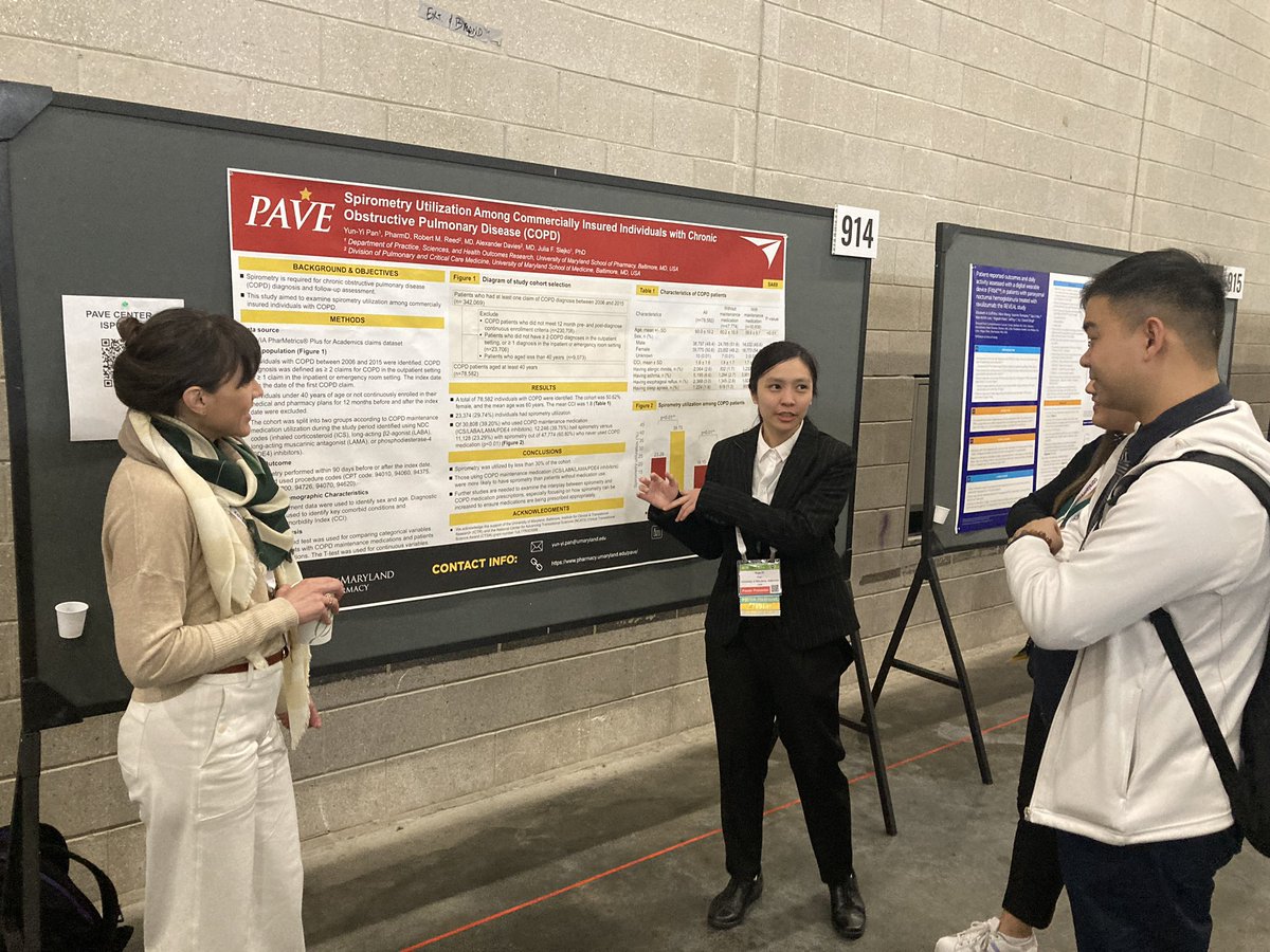 juliaslejko's tweet photo. Super proud of @UMB_PHSRxHealth  @UMBGradSchool @umsop students Salome Ricci and Yun-Yi Pan for their successful poster sessions at #ISPORAnnual presenting their research on COPD patient preferences and real-world evidence. #WomeninHEOR @UMB_ISPOR @UMSOP_P_SHOR https://t.co/KYZZJZYCQM