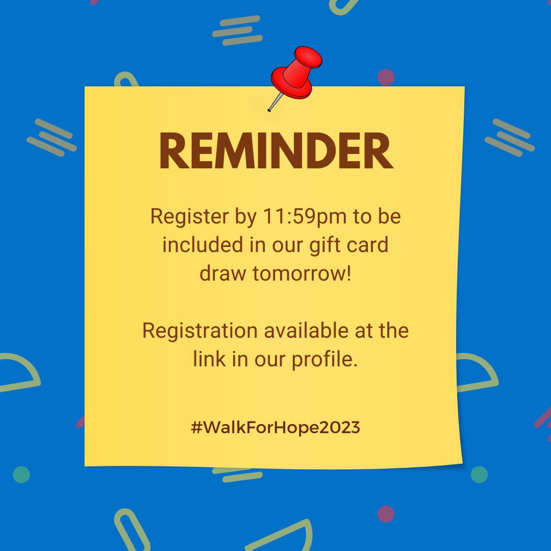 sallyarmytemple's tweet photo. Don't miss our next giveaway, register by midnight tonight!  
https://t.co/timfwADeIU… 

#WalkForHope2023 #walkforhope #mississaugacfs #mississauga #givinghope https://t.co/eoitPvNPNm