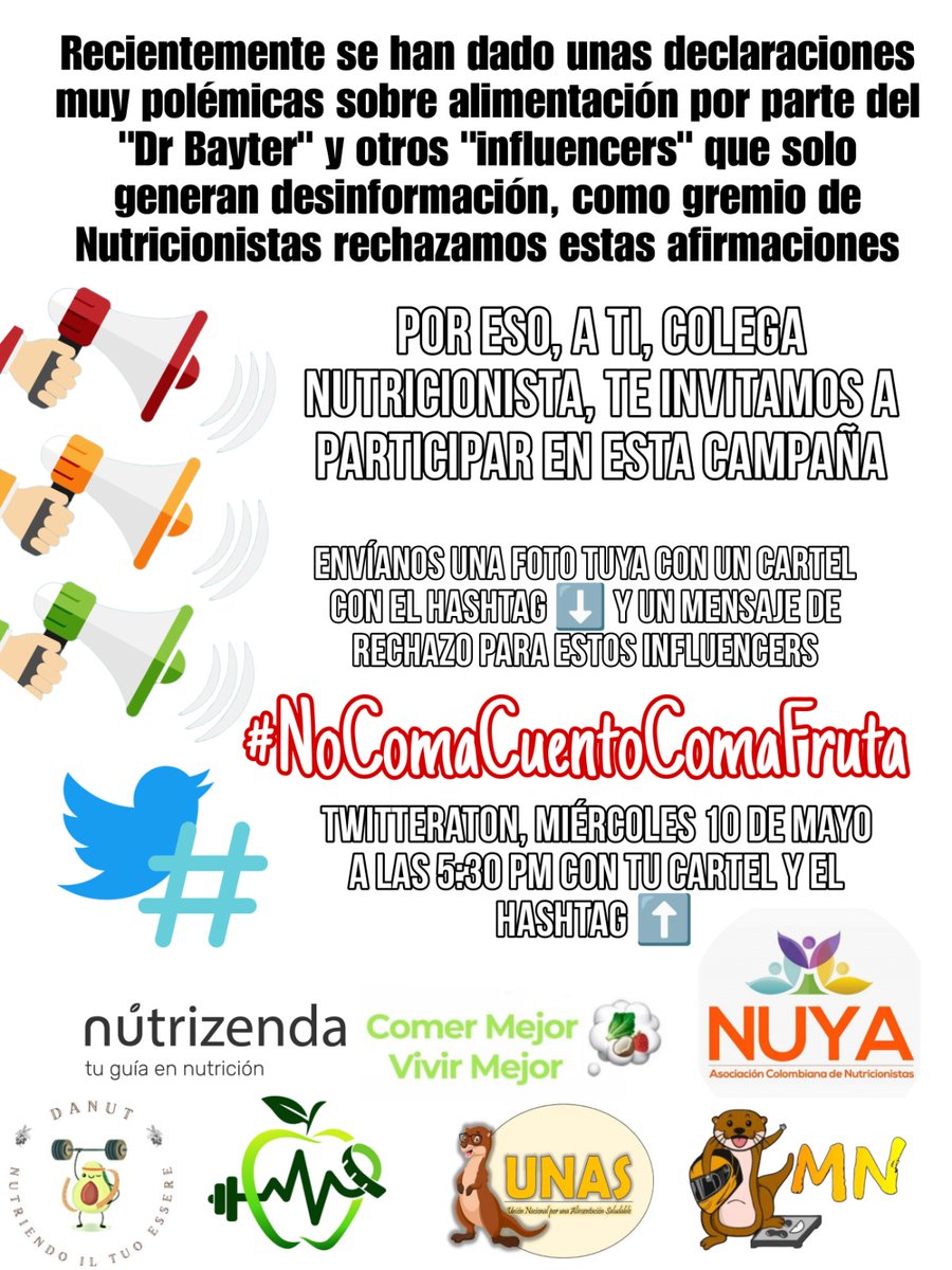 Penuela35's tweet photo. Me sumo a esta iniciativa de colegas que ven con preocupación la difusión de información sin sustento.

Hoy 5:30pm diremos #NoComaCuentoComaFruta https://t.co/RDVYBDXP2n