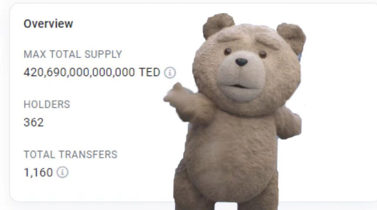 TeddyTokenEth's tweet photo. $TED DAY1

#BEN #PEPE #MEME https://t.co/8XhCe82m26