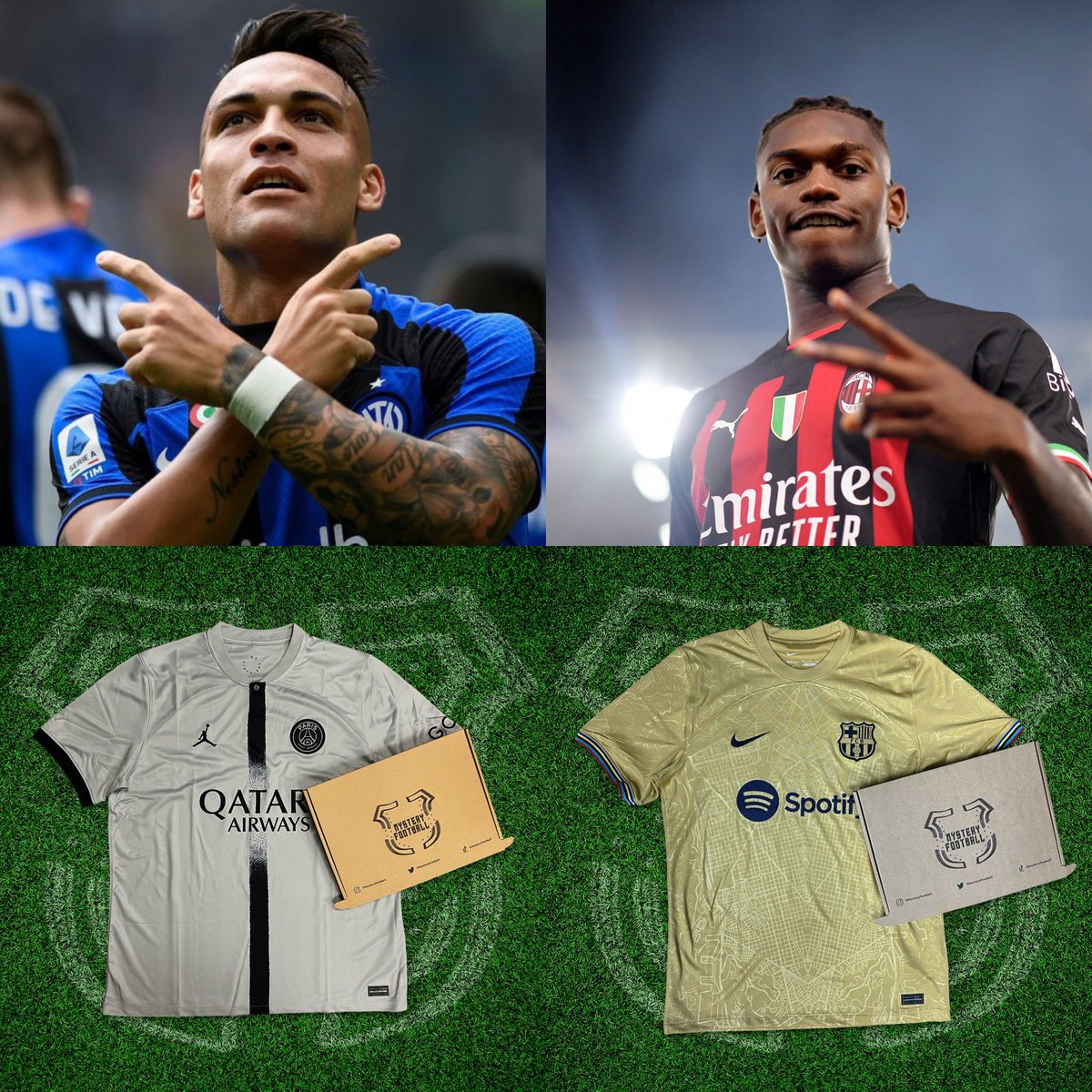 mysteryfootball's tweet image. If Lautaro Martinez or Rafael Leão score tonight, we will give away a Mystery Football shirt to one lucky follower! 🔵🔴👊

To enter:
1️⃣ RT this tweet
Follow us 🤝

Good Luck! 🤞