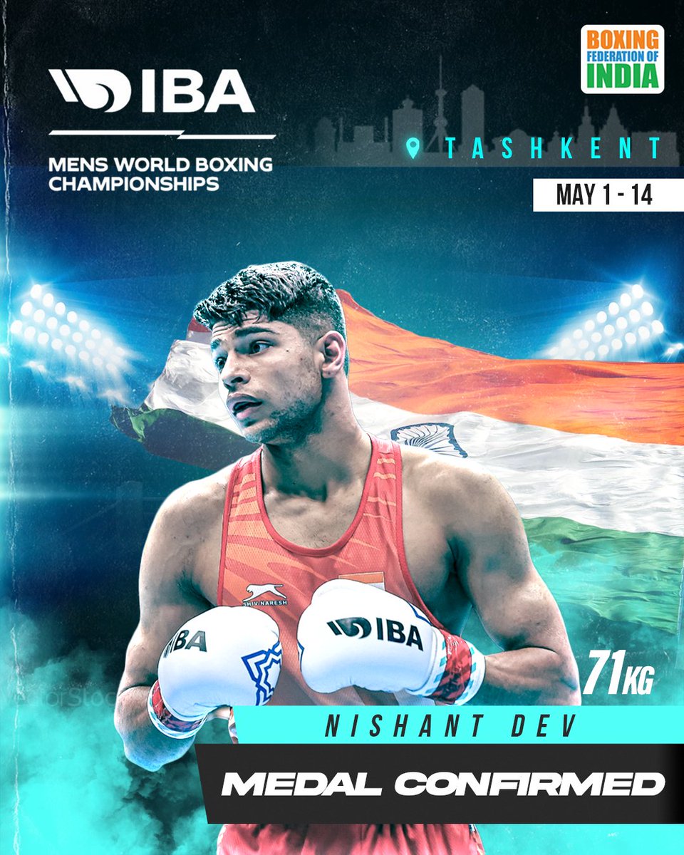 Indian boxers have ensured three medals at the #WorldBoxingChampionships for the first time as they advanced to the semifinals in Tashkent. 

India🇮🇳 created history when Deepak Bhoria in 51kg, Mohammed Hussamuddin in 57kg and Nishant Dev in 71kg emerged victorious in their…