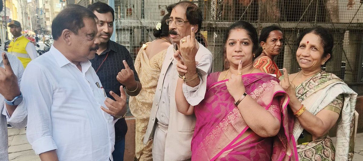 Casted our votes today gandhinagar mandal
Bjp will win it's time for celebration.