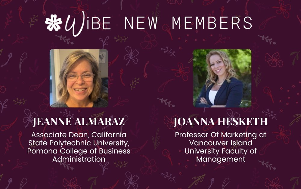 We're excited to announce two new #WomeninBizEd members!  Welcome Jeanne Almaraz, Associate Dean at California State Polytechnic University, Pomona College of Business Administration, and Joanna Hesketh, Professor Of Marketing at Vancouver Island University Faculty of Management!