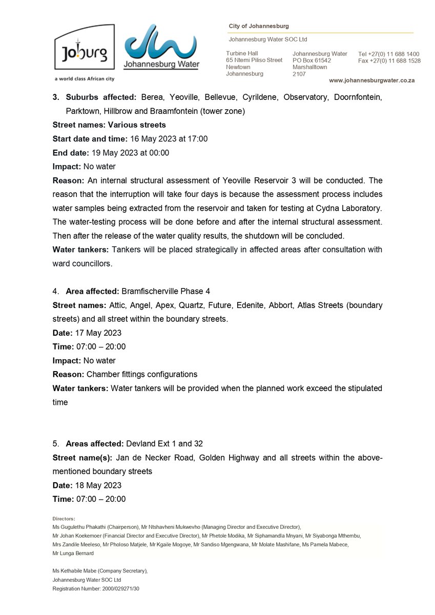 Johannesburg Water tweet media