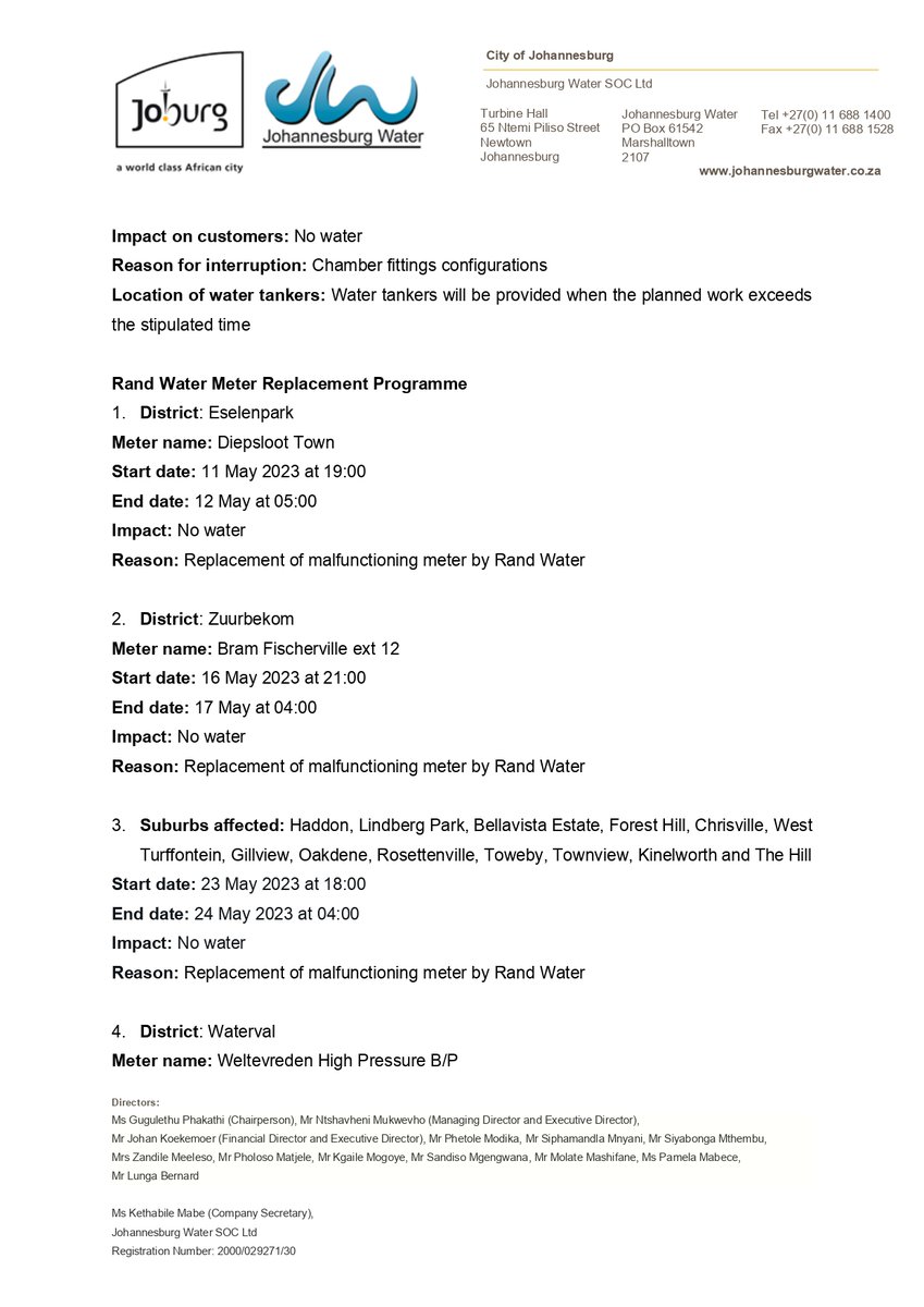 Johannesburg Water tweet media