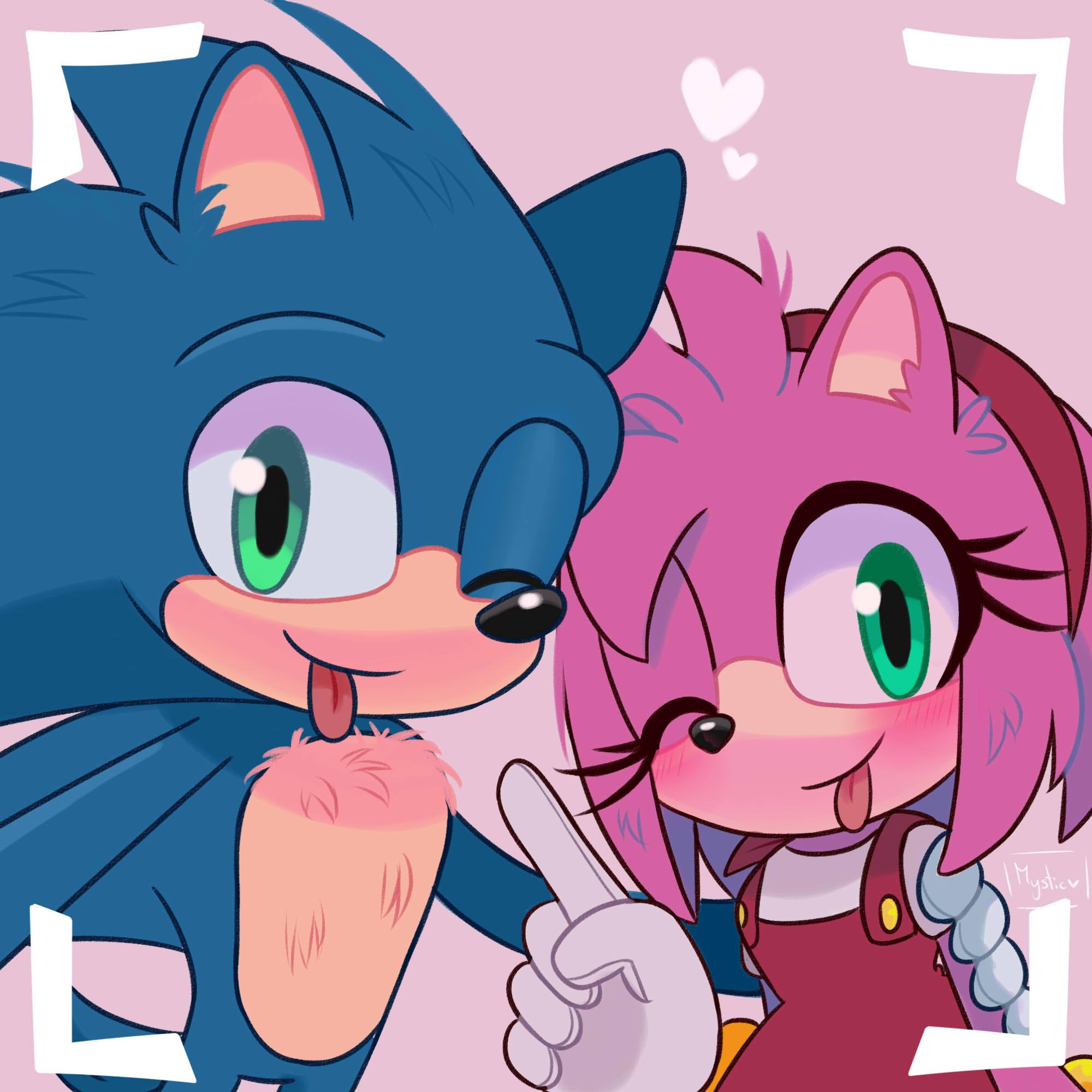 Mystic✨ (open commission💟) on X: Surprise kiss💖 #SonicTheHedeghog  #AmyRose #SonAmy  / X